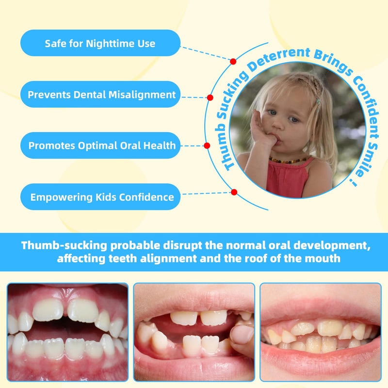 [Australia] - 2 Pcs Thumb Sucking Deterrent, Dinosaur Elbow Thumb Guard for Thumb Sucking, Nail Biting Treatment for Kids Prevention Anti Nose Picking for Boys Girls Finger Sucking Prevention Blue 