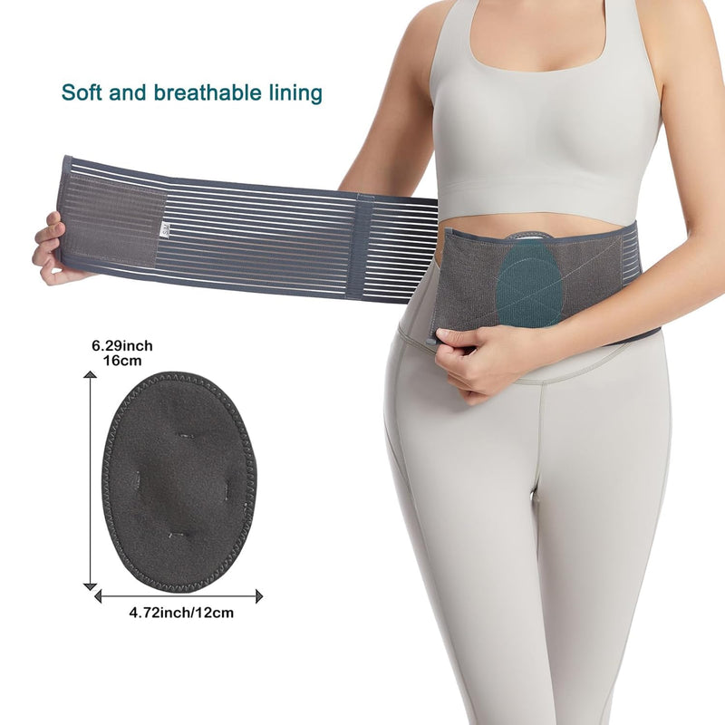 [Australia] - Umbilical Hernia Belt for Men and Women - Hernia Support for Men with 2 Compression Pad (inguinal, femoral, incisional) - Abdominal Binder Post Surgery and Postpartum （L/XL） L/XL 