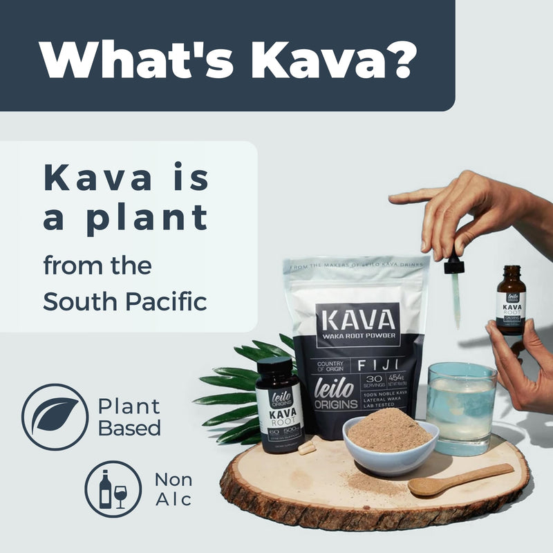 [Australia] - LEILO Kava Root Liquid Extract | Concentrated Kava Drops to Support Relaxation | 70% Extraction Strength - Alcohol-Free | (1 Fl Oz, 30 Servings) 