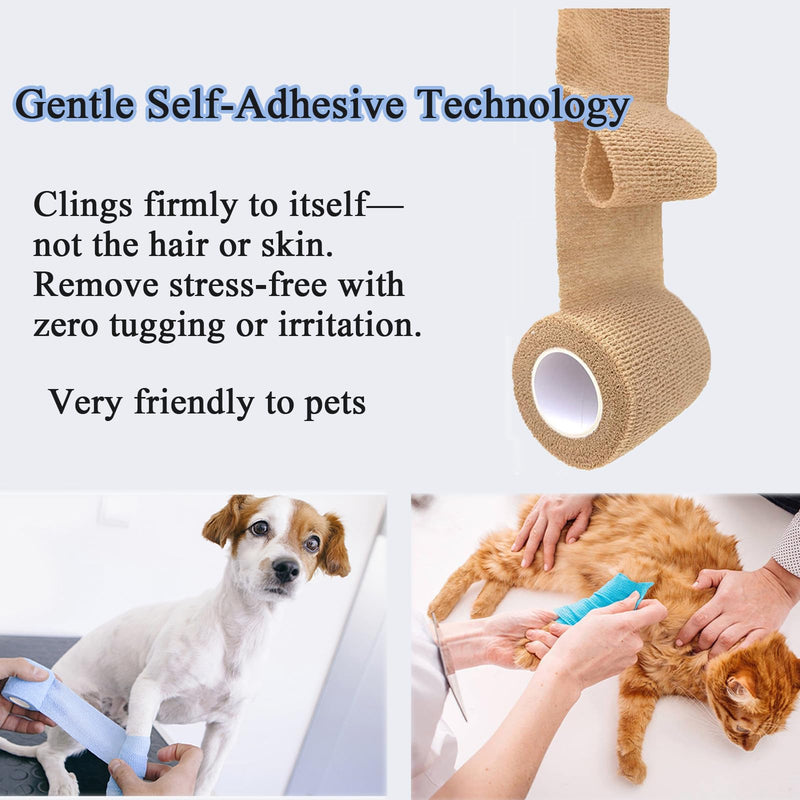 20 Rolls Self Adhesive Bandage 4 inch Self Adherent Cohesive Bandages, 10cm x 4.5m Elastic Breathable Bandage Wrap for Wriste, Sports and Stretch Athletic,Pet Vet Wrap for Horse,Dog,Cat Mixed-20 Rolls