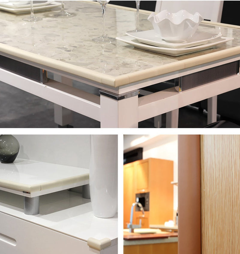 [Australia] - L Shape Extra Thick Furniture Table Edge Protectors Foam Baby Safety Bumper Guard 6.5 Ft (Off White) Off White 