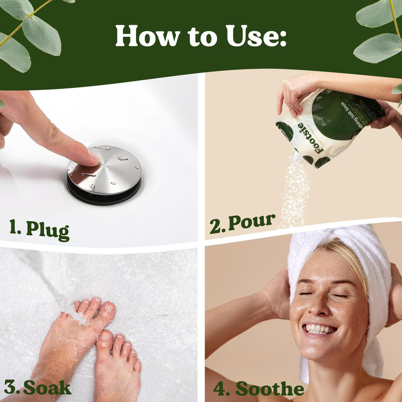 [Australia] - Footsie Soothing Tea Tree Oil Epsom Salt Soak - for Calluses, Aches & Pain, Athlete's Foot - Made in USA - Soothes Cracked Heels, Flaky Skin - 100% Organic, Pedicure Spa Salt - 48 Ounces 