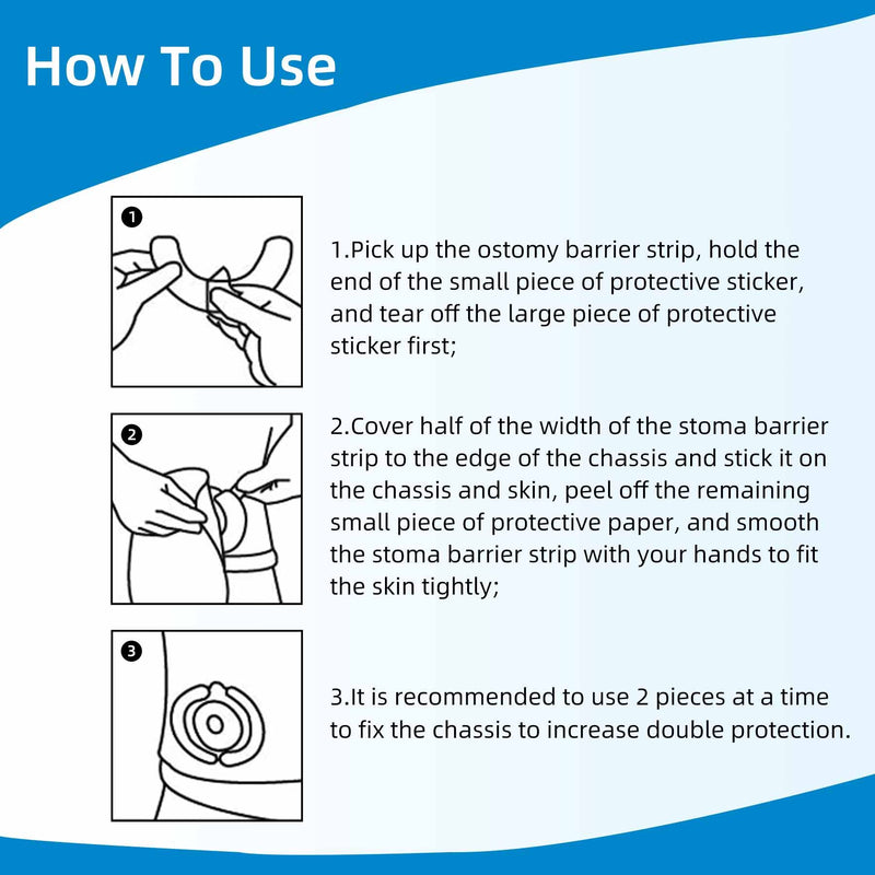 [Australia] - Ostomy Supplies Skin Barrier Strips,Elastic Hydrocolloid Skin Extender Strips for Colostomy Bags,Universal Waterproof Half Rings. (20 Pieces) 20 Pieces 