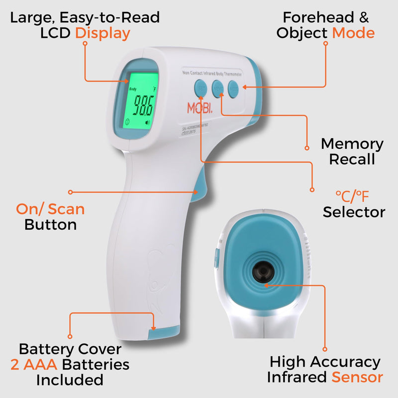 [Australia] - MOBI - Non-Contact Forehead Digital Thermometer with Object Temperature Mode - Touchless Fever Thermometer 