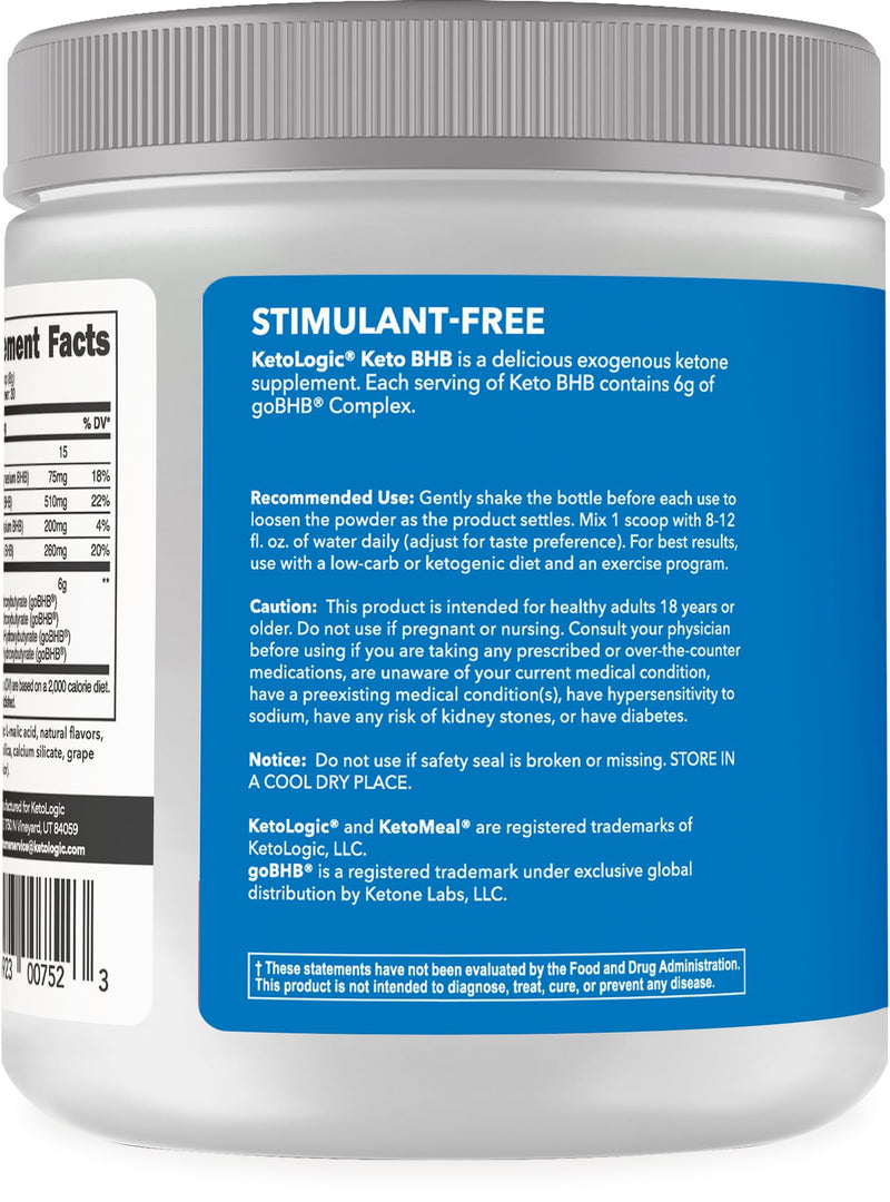 [Australia] - Ketologic Keto BHB (Mixed Berry Flavor) 30 Servings - Exogenous Ketone Supplement with goBHB, Beta-Hydroxybutyrate Salts Mixed Berry 