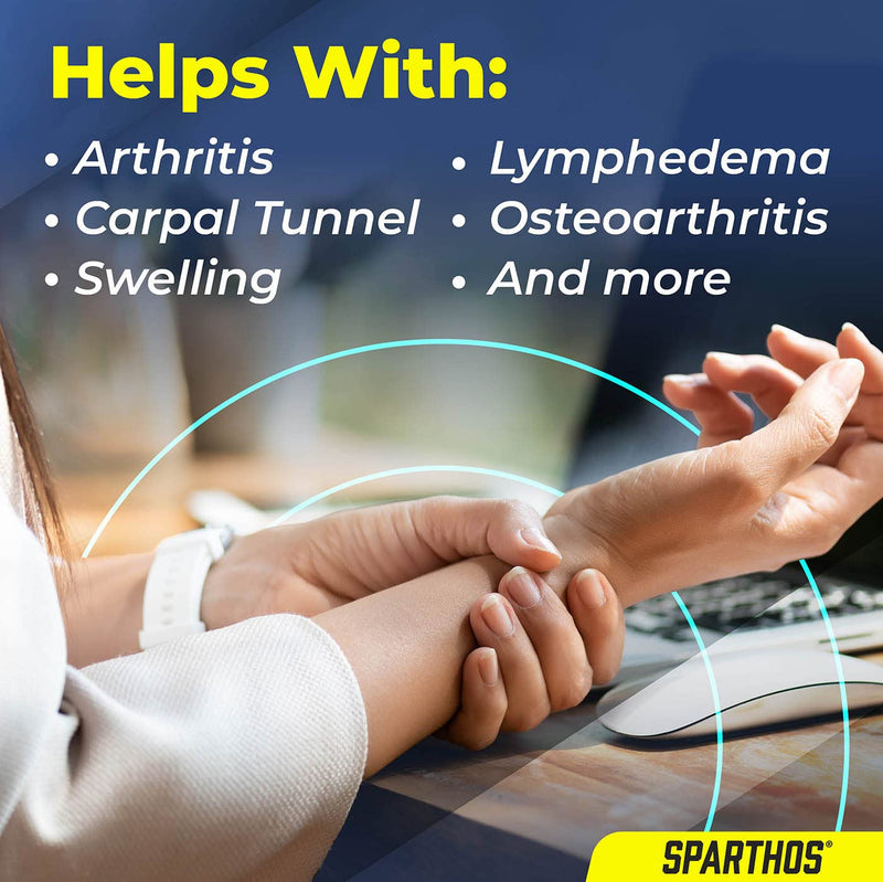 [Australia] - Sparthos Arthritis Hand Compression Gloves - Helps With Carpal Tunnel, Neuropathy & Artritis Pain - Support Your Hands While Typing - Fingerless Circulation Glove - Fits Men & Women (Black - Medium) Medium (1 Pair) Midnight Black 