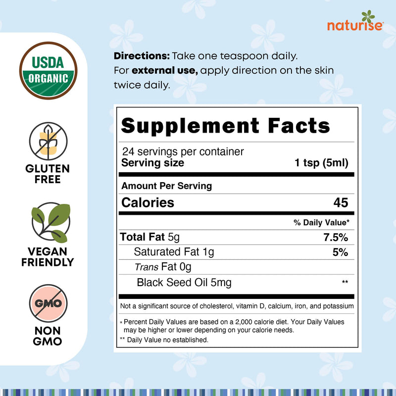 [Australia] - USDA Black Cumin Seed Oil Organic ‚Äì Nigella Sativa Black Seed Oil Organic Cold Pressed & Unrefined in Glass Bottle ‚Äì Vegan, Non-GMO Blackseed Nails & Hair Growth Oils (4 fl oz) 4 Fl Oz (Pack of 1) 