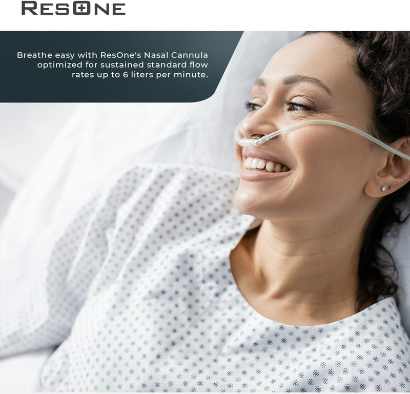 [Australia] - Soft Adult Oxygen Nasal Cannula 5-Pack - Curved Prongs, 14Ft Crush-Resistant Tubing - Nasal Tubes, Oxygen Concentrator Supplies - Soft Curved Nose Piece, Standard Size, Standard Flow 6 LPM 