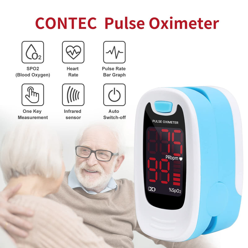 [Australia] - CONTEC LED CMS50M Pulse Oximeter,SpO2 and PR Value Waveform Blood Oxygen, Neck/Wrist Cord 
