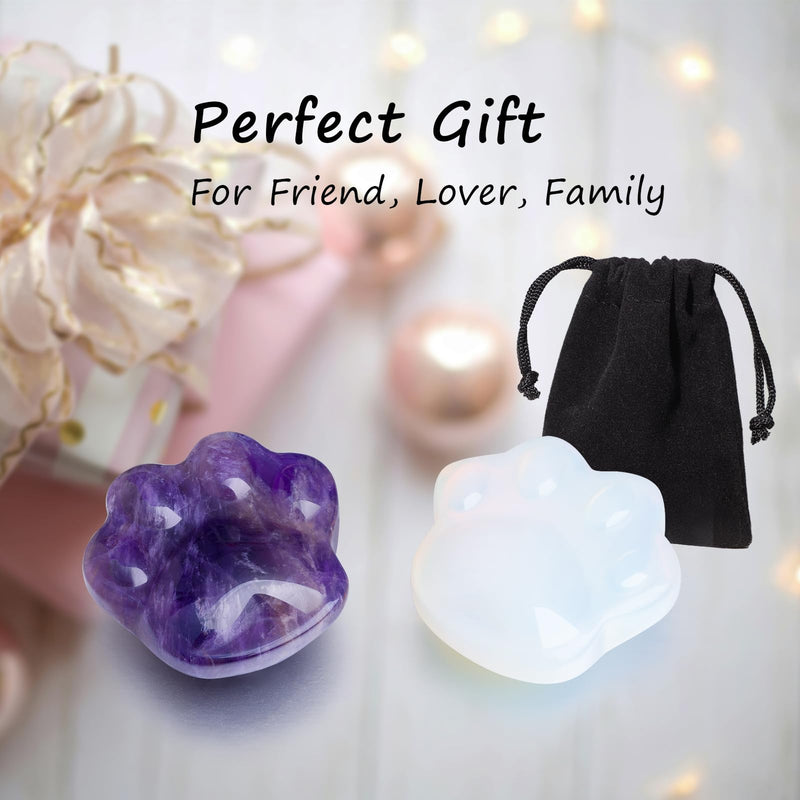 [Australia] - Cat Amethyst Crystals and Healing Stones, Natural Stone for Anxiety Relief, Emotional Balance & Positive Energy, Worry Stones for Stress Relief, Unique Gift for Crystal Cat Lovers Women Men (Amethyst) 