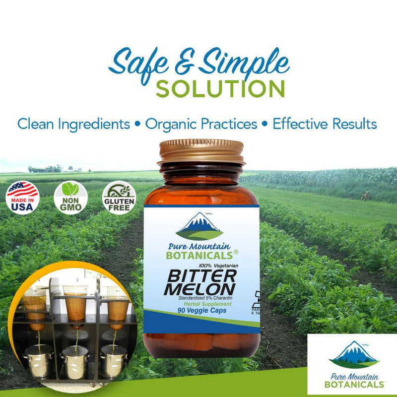 [Australia] - Pure Mountain Botanicals Bitter Melon Capsules - Kosher Vegan Caps with 500mg Bitter Melon Extract Supplement 