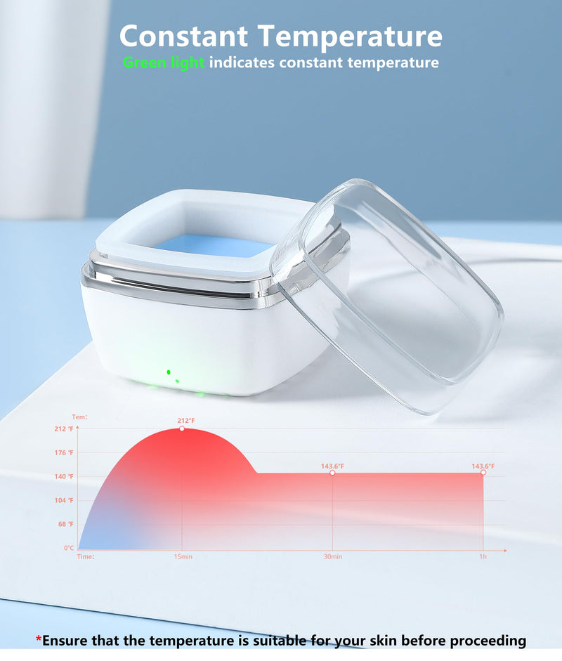 Nose Wax Kit - Portable Wax Warmer for Hair Removal with 100g Bens, 10 Applicators, 30 Nose Hair Sticks 1 Silicone Pots, Melt Warmer Waxing Kit for Women and Men - White