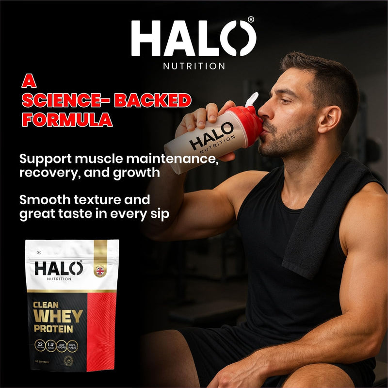 100% Whey Muscle Building and Recovery Protein Powder with Naturally Occurring Glutamine and Amino Acids, High in Protein,Strawberry, 30 Servings, UK Made- Halal