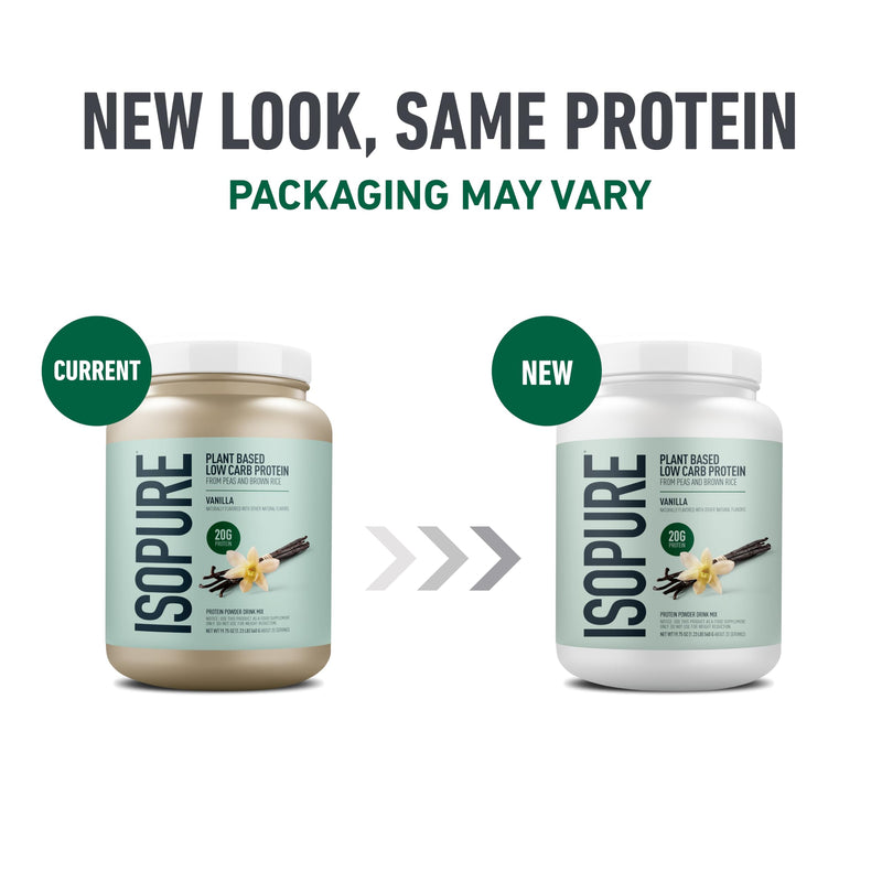 [Australia] - Isopure Plant-Based Protein Powder, Lactose Free, Gluten Free, With Iron, Vanilla, 20g Plant Protein Per Serving, 1.23 Lbs, 20 Servings (Packaging May Vary) 20 Servings (Pack of 1) 