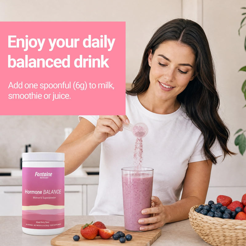 Superbalance Hormonal Support Drink Mix, Myo-Inositol Hormone Balance Supplement for Women, SRI-81 Shatavari, Myo-Inositol, Rhodiola Rosea, Vitamin C, Magnesium, Theobromine, 30 Servings,180g