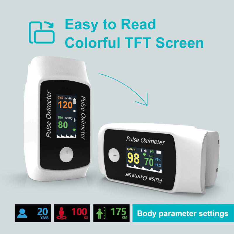 [Australia] - Bluetooth Fingertip Pulse Oximeter with Respiration Pressure,High Accuracy O2 Meter for All Skin, Portable SPO2 & Pulse Rate Monitor for Children Adults,Carry Bag and Lanyard Included 