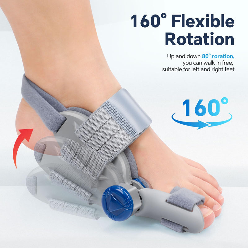 2 Pack Bunion Corrector for Men & Women, Adjustable Knob Toe Splint with Silicone Pads, Bunion Relief Brace with Dual Toe Straps, Night & Day Use, Fits Left & Right Foot DOUBLE