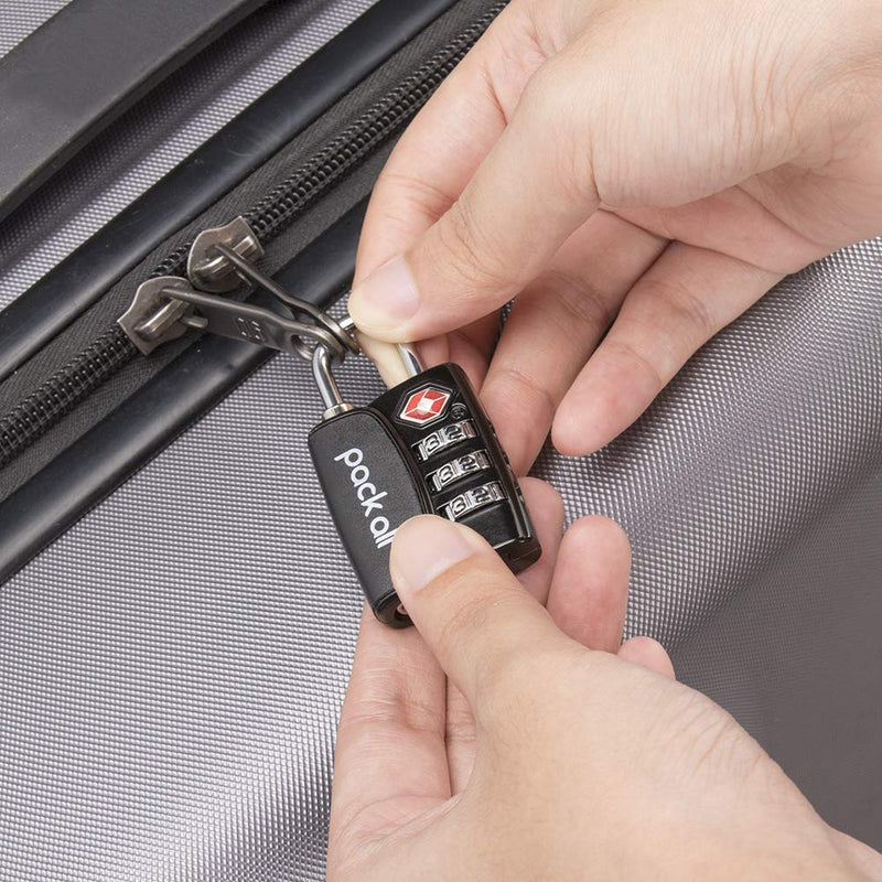 pack all Travel Bundle | 110 Lbs Luggage Scale (Grey) & 4 Pack Luggage Lock for Travel, Business