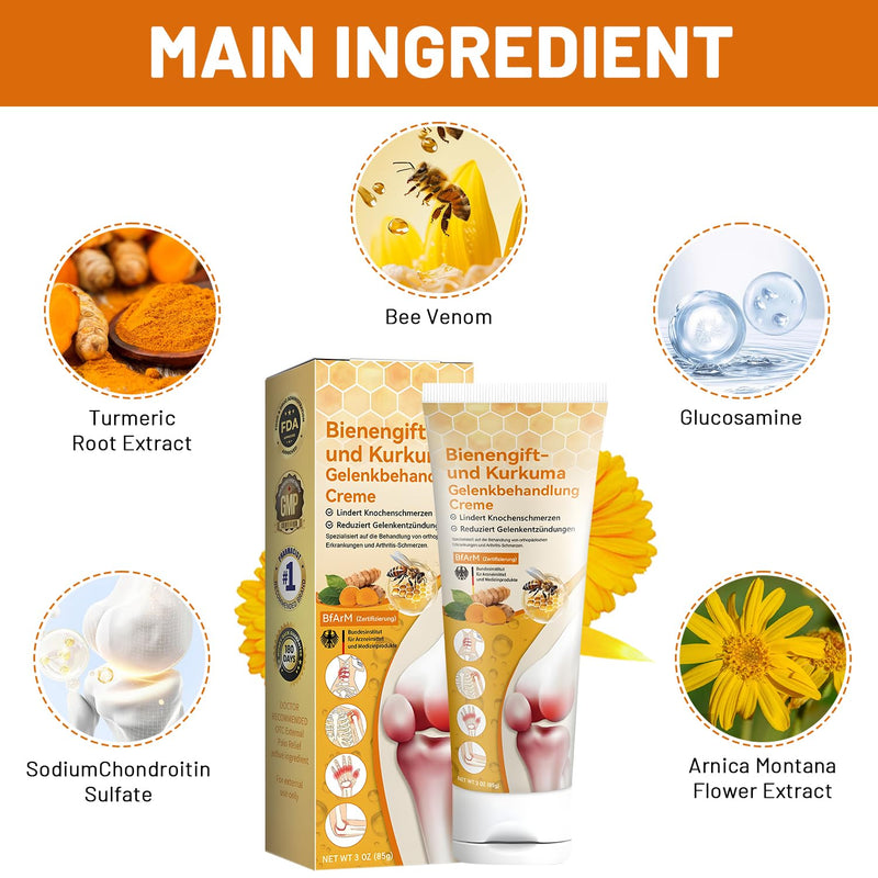[Australia] - Bee venom and turmeric joint cream, pack of 2 bee venom advanced joint and bone cream, bee venom ointment, bee venom cream for complaints in the back, joints, knees 