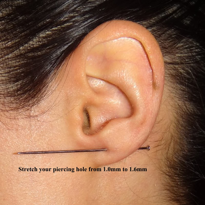 [Australia] - Aumeo G23 Titanium Threadless Piercing Taper 14G 16G 18G Piercing Insertion Pin Taper for Nose Lip Monroe Ear Tragus Helix Push in Body Piercing Stretching Kit Assistant Tool Straight-16G,18G 
