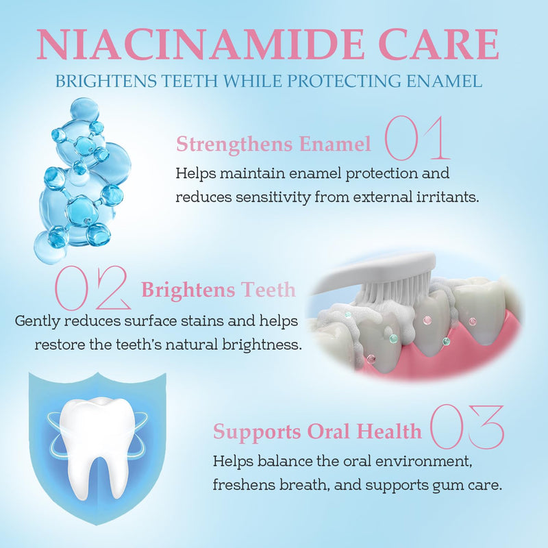 [Australia] - 2Pcs Niacinamide Whitening Toothpaste for Sensitive Teeth – Radiant Tooth Paste for Deep Stain Removal, Enamel Safe & Fresh Breath – Teeth Whitening Toothpaste with Gentle Natural Care, 3.5oz 