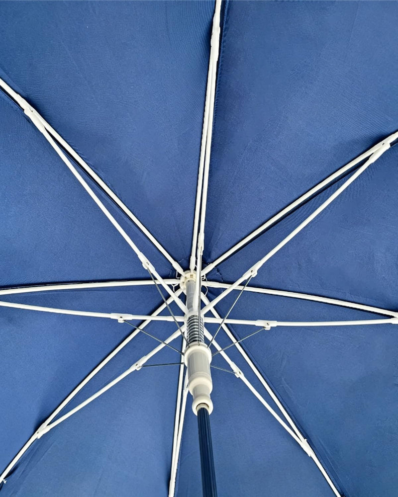 32 Inch Auto Open Umbrella with Built-in LED Light, Windproof Handheld Sun Rain Umbrella with Bottom Flashlight and Safety Reflective Strips, Portable Daily Use for Adults Blue