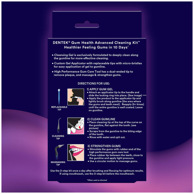 [Australia] - DenTek Gum Health Advanced Cleaning Kit, Oral Care Hygiene Kit, Gum Cleansing Gel, Gum Massager, and Plaque Scraper Dental Tools 