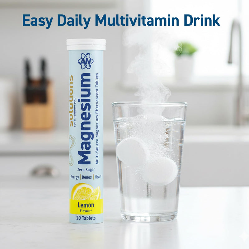 Applied Nutrition Solutions Magnesium Effervescent Tablets - 300mg Magnesium per Serving - 120 Effervescent Tablets, Zero Sugar, Supports Muscle Function & Reduces Tiredness - (Lemon) Lemon 120 count (Pack of 1)
