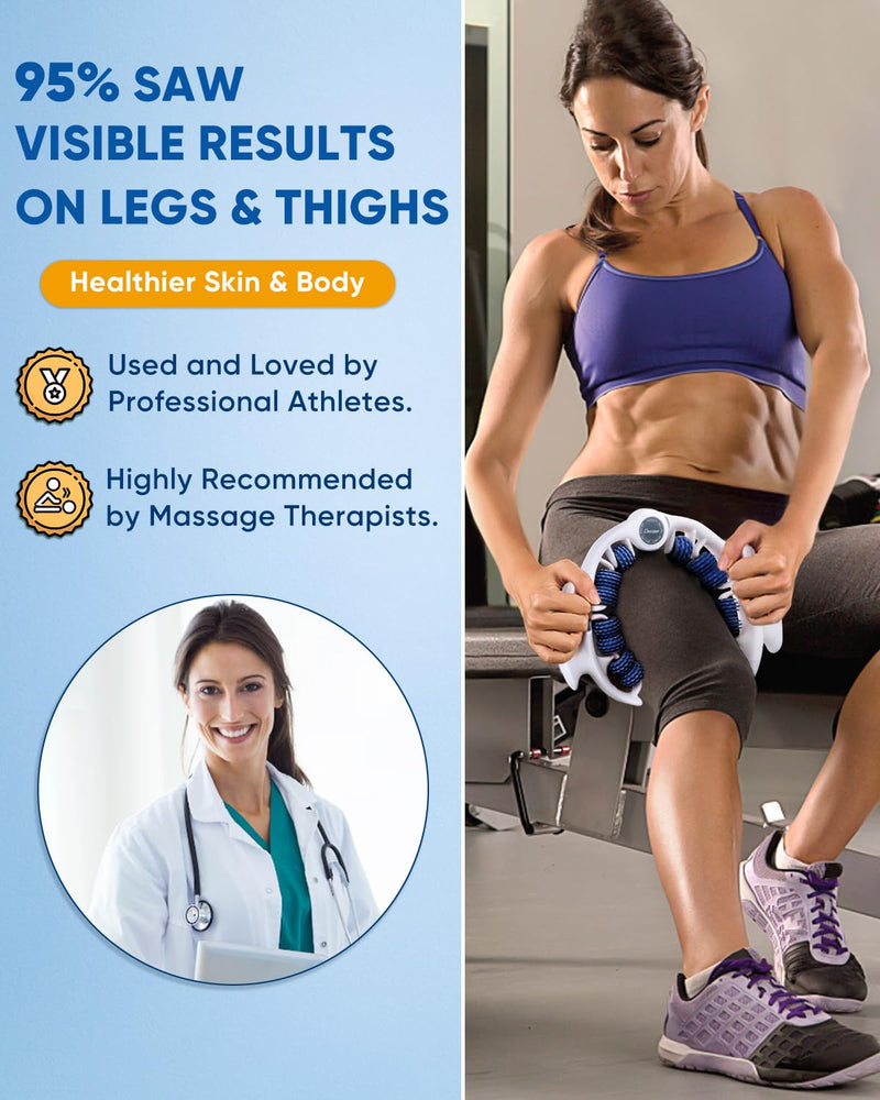 [Australia] - ONUEMP Cellulite Massage Tool, Lymphatic Drainage Cellulite Remover for Legs, Muscle Roller Fascia Massage - Body Sculpting, Lipedema Massagers, Celulitis Reduccion, Deep Tissue Pain Relief, Blue 