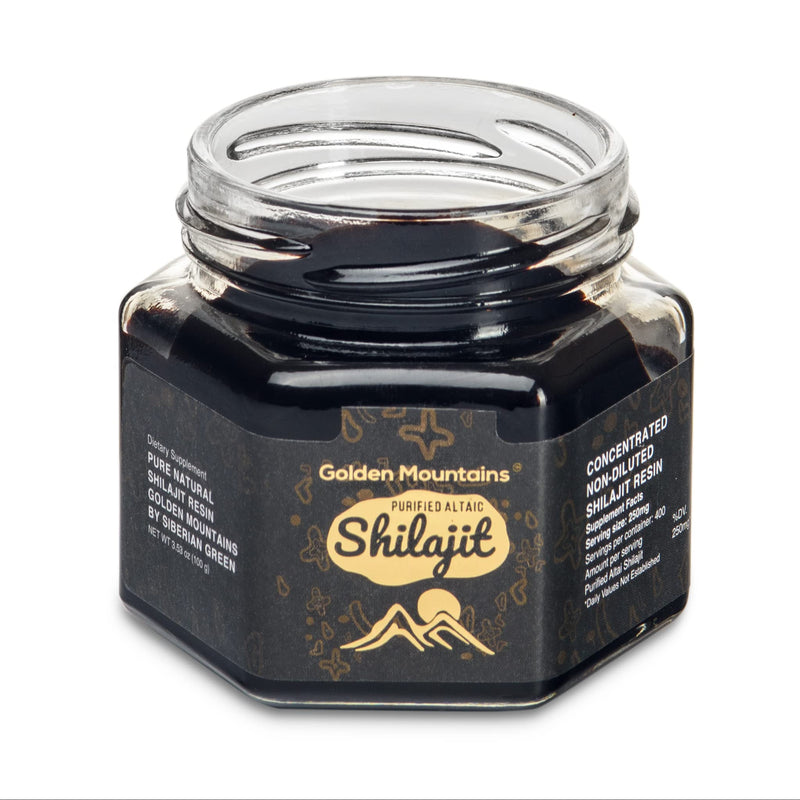 [Australia] - Pure Authentic Siberian Altai "Golden Mountains" Shilajit Resin 100g 3.53oz - Measuring Spoon – Quality & Safety Certificate in each Box 