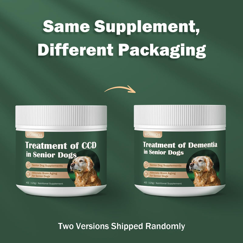 Senior Dog Supplements Dog Dementia Supplement Mushroom Powder for Dogs 120g | Cognitive Supplement for Dogs Addresses Getting Lost, Social Withdrawal | Canine Cognitive Dysfunction - PawsPlanet Australia