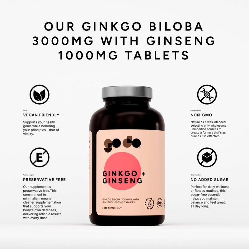 Ginkgo Biloba and Korean Ginseng - 360 Tablets - Panax Tablets - Supports Mental Performance - Focus, Boost Energy Supplement 360 count (Pack of 1)