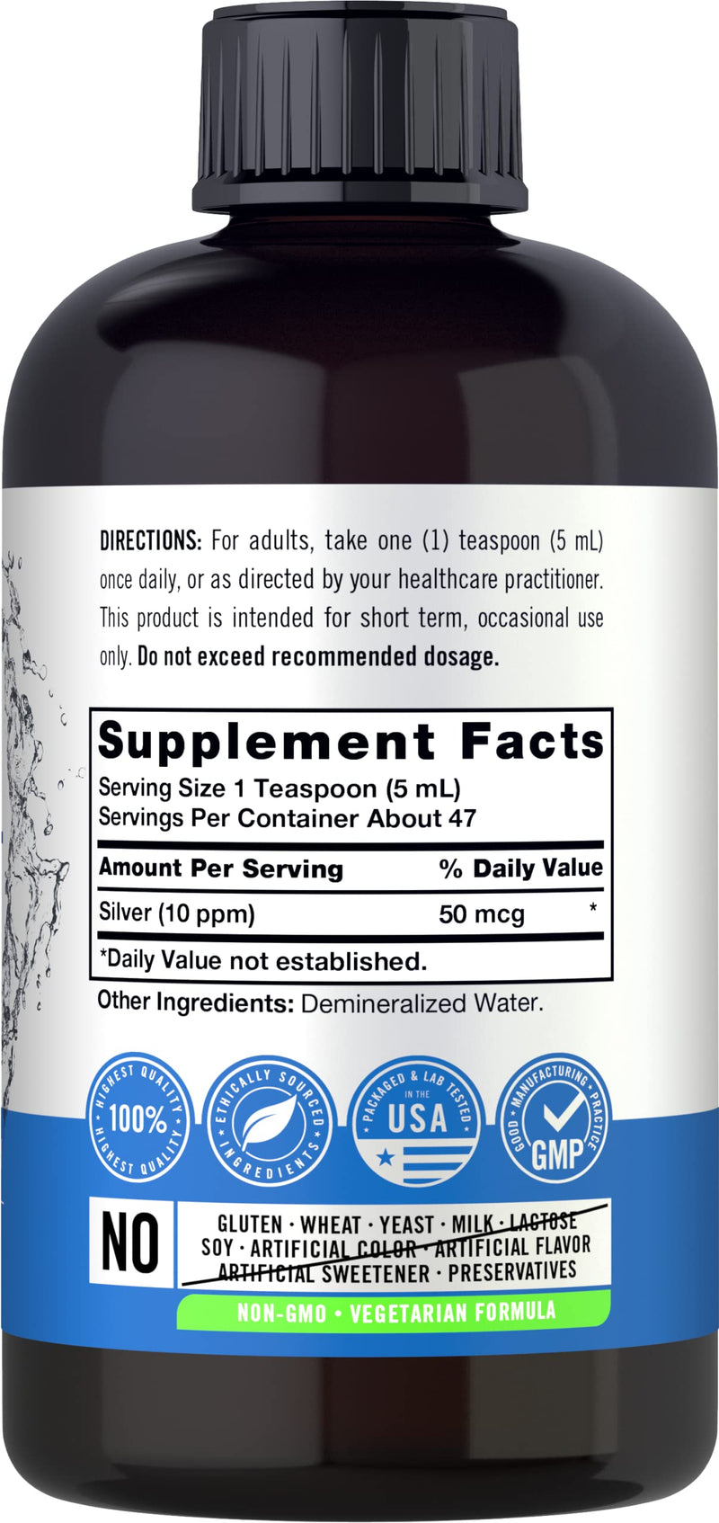 [Australia] - Carlyle Colloidal Silver | 10 PPM | 8 oz (236 mL) | Nano Silver Technology | Vegetarian, Non-GMO, & Gluten Free Supplement | Silver Solutions Unflavored 8 Fl Oz (Pack of 1) 
