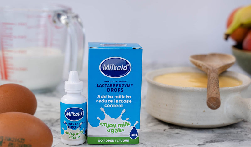 [Australia] - Milkaid Lactase Enzyme Drops for Lactose Intolerance | Prevents Gas, Bloating & Diarrhea | Fast Acting Dairy Digestive Supplement | Gluten Free & Vegetarian | No Artificial Flavor | 0.5 Fl Oz (1) 1 