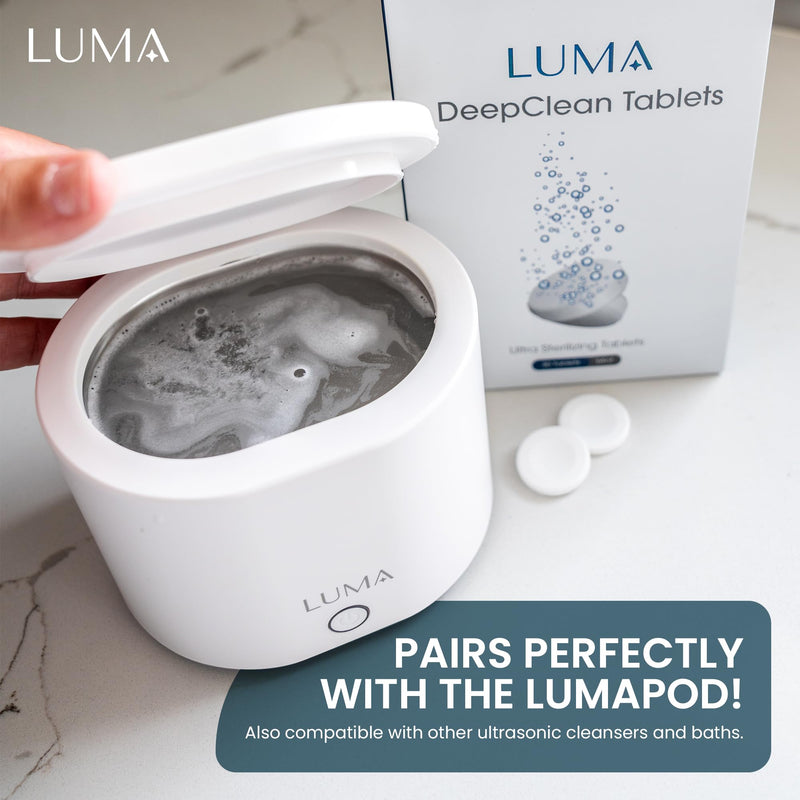 [Australia] - DeepClean Tablets for LumaPod – Retainer & Dental Appliance Cleaning Tablets – Mint Formula – Compatible with Ultrasonic Cleaners – For Retainers, Aligners, Dentures & Mouth Guards – 30 Count 