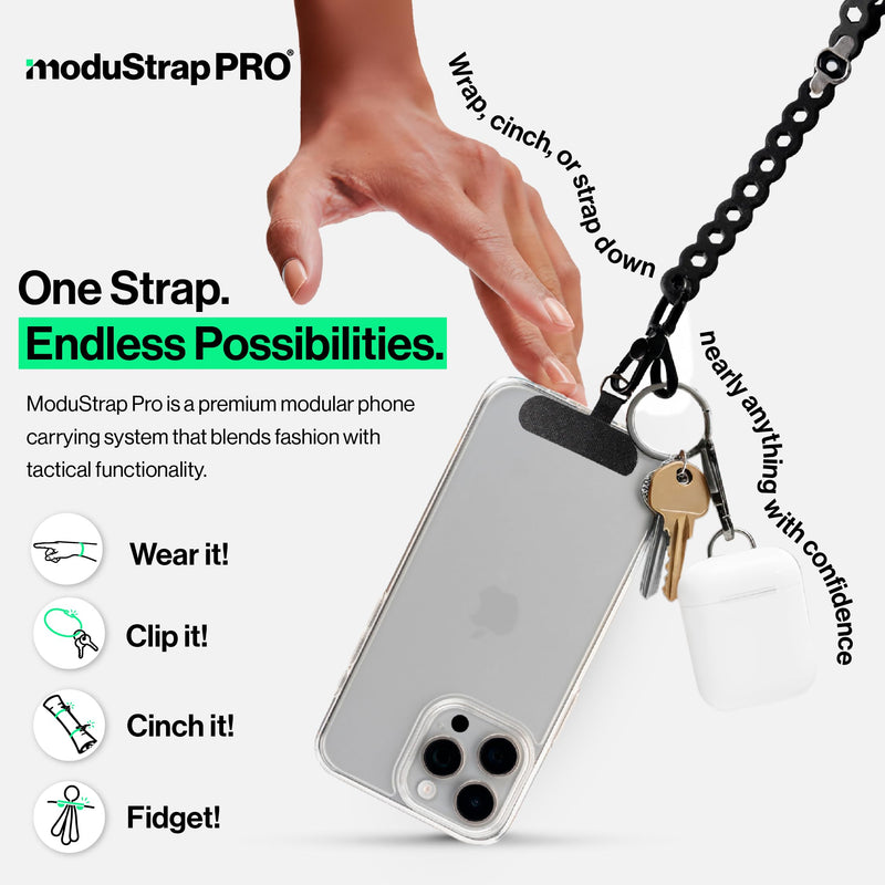 EDC Modular Strap System 5 Pack, Adjustable Silicone Gear Ties for Outdoor/Survival/Camping Strap EDC Carry Black