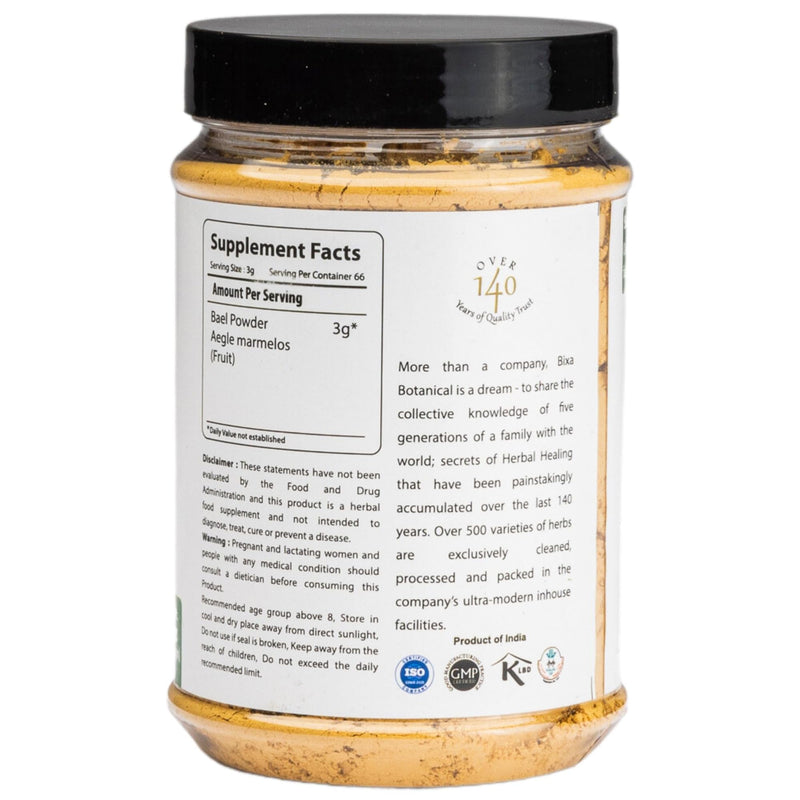 [Australia] - bixa BOTANICAL Bilva Fruit Powder (Aegle marmelos/Bael Fruit) | 7 Oz (200g) | Supports Healthy Bowel Functions | Wood Apple | Superfood | Natural 