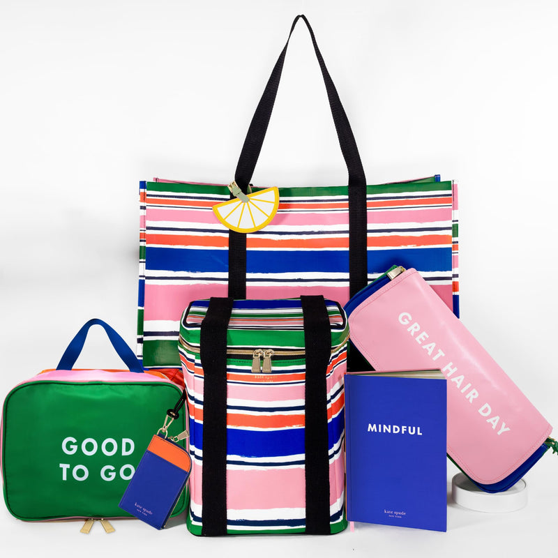 kate spade new york Double Sided Packing Cube, Good to Go | Two Sided Packing Cube and Laundry Bag for Clean and Dirty Clothes, Colorblock Luggage Organizer with Handle & Zipper Closure