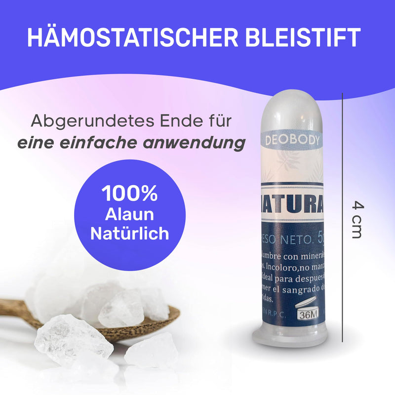 [Australia] - Blood cutting, hemostatic and astringent pen. Pack (12 units of 5g), ideal after shaving or for any superficial cut. 100% Natural Alum Stone. 