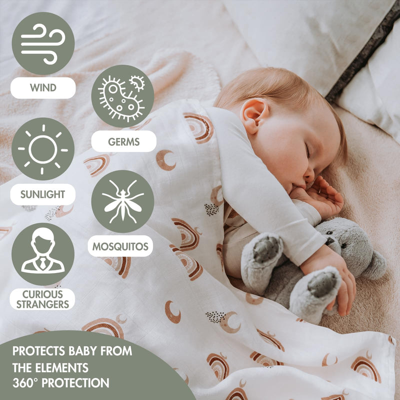 [Australia] - GLLQUEN BABY Receiving Blanket Boy Cotton Muslin Swaddle Blankets Girl Newborn Squares Breathable & Soft Thin Baby Blankets Cloths Double Absorbent Infant Swaddling Wrap - 6 Pack (Sun) Sun 
