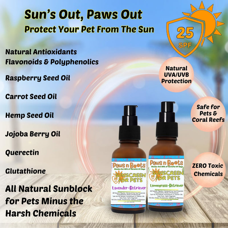 Non-Toxic Sunscreen for Pets, Protective Barrier Cream Non-Toxic Easy to Apply Formula Moisturize & Rejuvinate Cracked Paw Pads, Nose, or Skin. Supports Tissue Growth PawsnBoots Lemongrass - PawsPlanet Australia