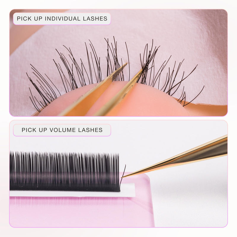 Curacoro Lash Tweezer - Professional & Precision Fiber Tip Grip Lash Tweezers for Eyelash Extensions, Multi Shapes & Purposes Tweezers for Volume, Isolation & Classic Lashes (Silver, Move It) Silver Move It | Classic