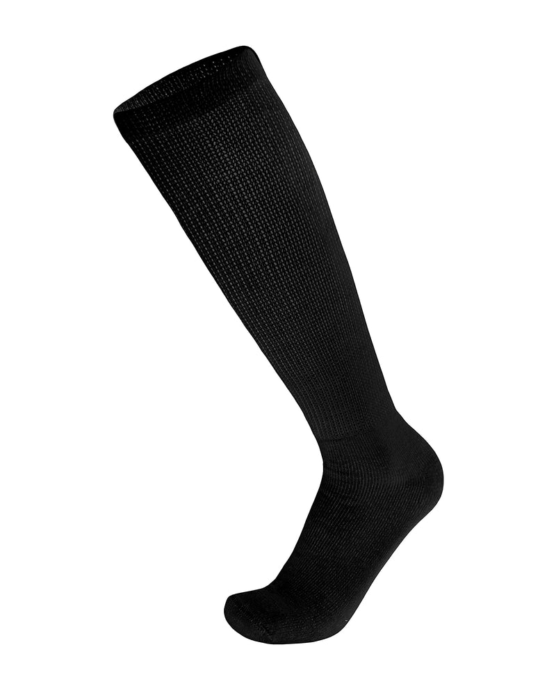 [Australia] - 6 Pairs of Diabetic Over The Calf - Knee High Cotton Socks (Black - 6 Pairs, Fit Men's Shoe Size 10-12) Black - 6 Pairs 10-13 