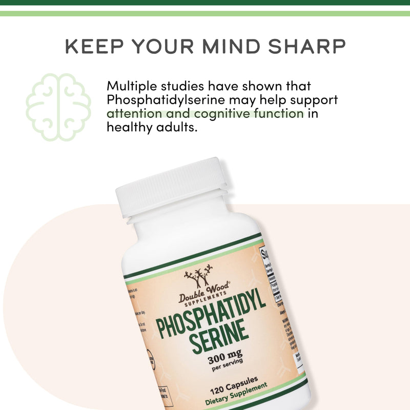 [Australia] - PhosphatidylSerine Supplement 300mg Per Serving, 120 Capsules (Phosphatidyl Serine Complex) by Double Wood 