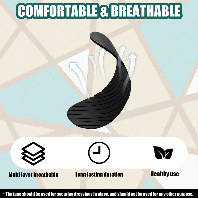 [Australia] - 30 Pcs Black Gentle Breathable Mouth Tape for Sleeping - Black Micropore Tape, Hypoallergenic & Pain Free Removal Pain Free Removal,Latex Free & Gentle On Skin - Skin Friendly Adhesive Cotton Tape 