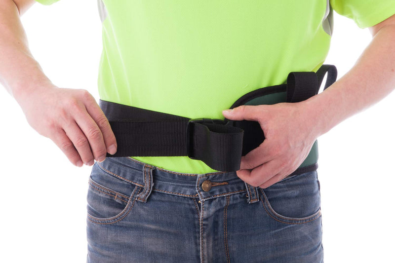 [Australia] - COW&COW Padded Gait Belt with 4 Handles and Quick Release Buckle 5.5 inchs(Green, M/28inches-48inches) Green 48 Inch (Pack of 1) 