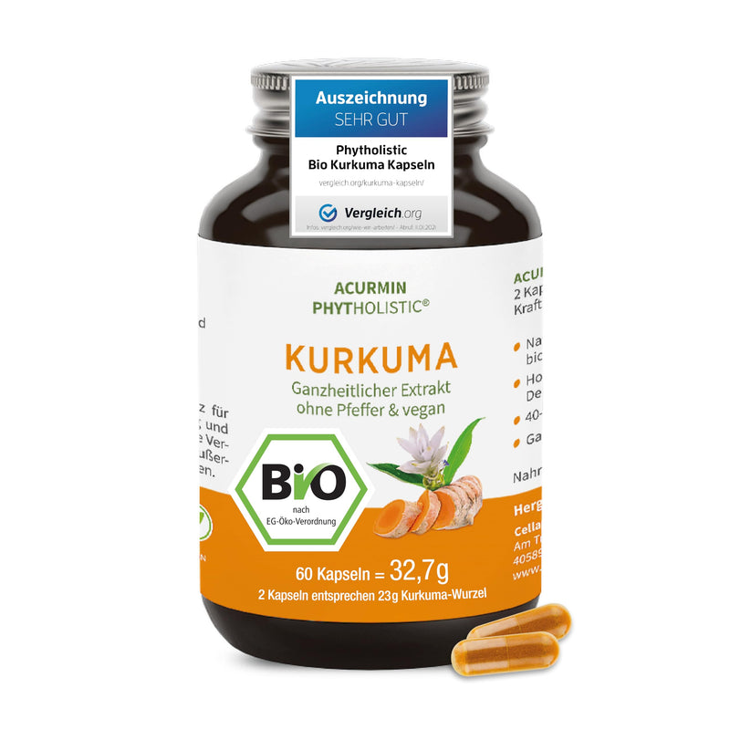 [Australia] - Strongest Organic Turmeric Capsules | approx. 15,000 mg turmeric powder per daily dose | highest curcumin content | 40-fold bioavailable | without pepper | Turmeric capsules high dosage | vegan & highly digestible 32.7 g (pack of 1) 