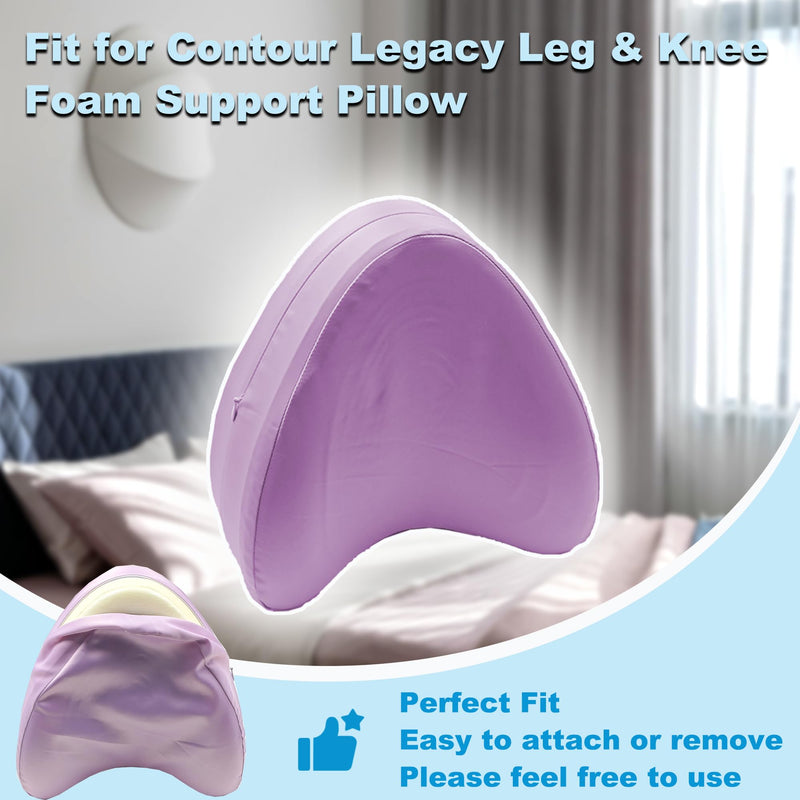 [Australia] - Satin Knee Pillow Cover for Contour Legacy Leg & Knee Foam Support Pillow, Upgraded Invisible Zippered Satin Leg Pillowcase Replacement-Cover ONlY (Blush Purple) Blush Purple 