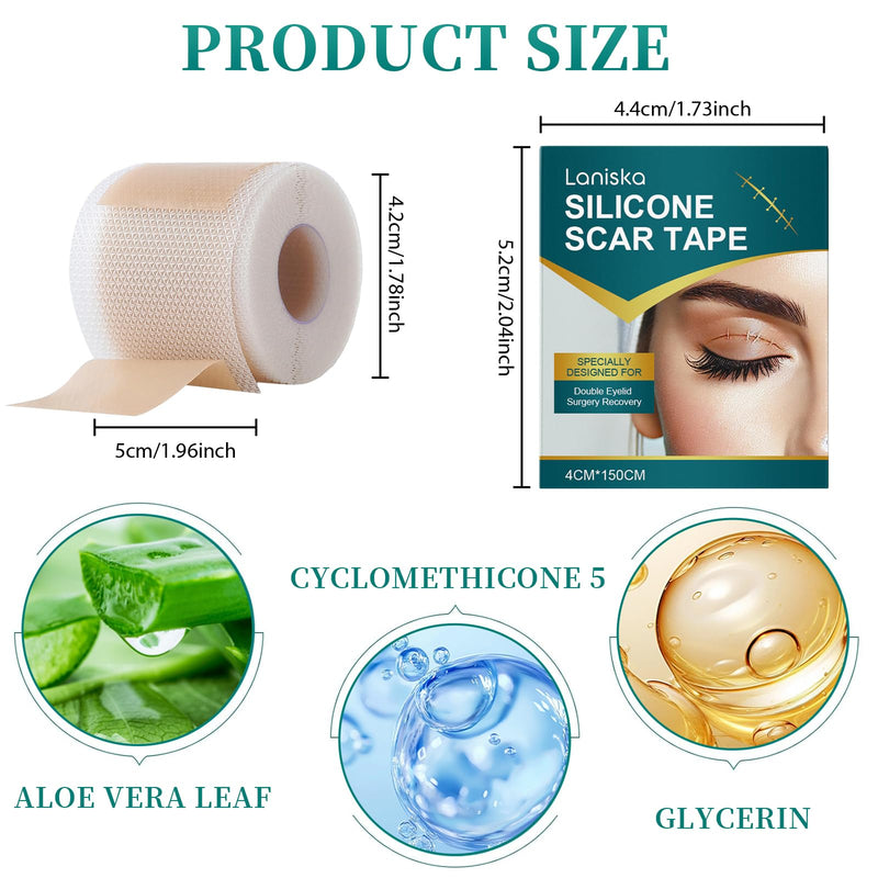 [Australia] - 1 Pcs Silicone Scar Tape Scar Plaster Silicone Scar Sheets Silicone Scar Plaster Silicone Plaster for Scars Scar Plaster Silicone Silicone Scar Tape Silicone Plaster Scar 4cm x150cm Roll 