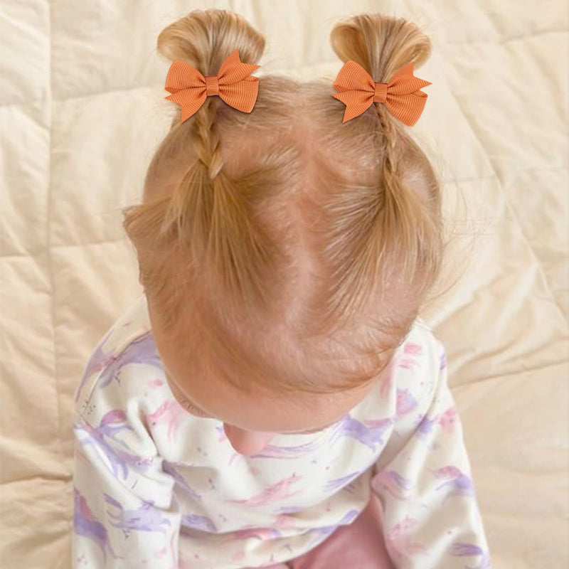 [Australia] - 24PCS 2inch Baby Hair Clips, Oaoleer Baby Girls Fully Lined Baby Bows Hair Pins Tiny Hair Bows Alligator Clips for Baby Girls Infants Toddlers 12 Colors in Pairs (Style D) Style D 